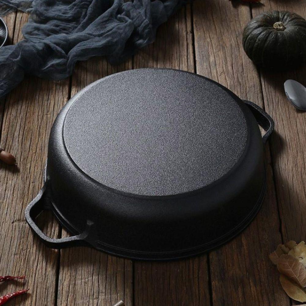 Non-Stick Cast Iron Skillet Non-coated Wok Kitchen Cookware Stir-fry Pan  Outdoor