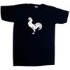 Rooster Cotton Vintage Short Sleeved Crew Neck Black T Shirt