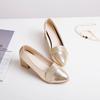 Spring new large size high heels pointed single shoes shallow mouth