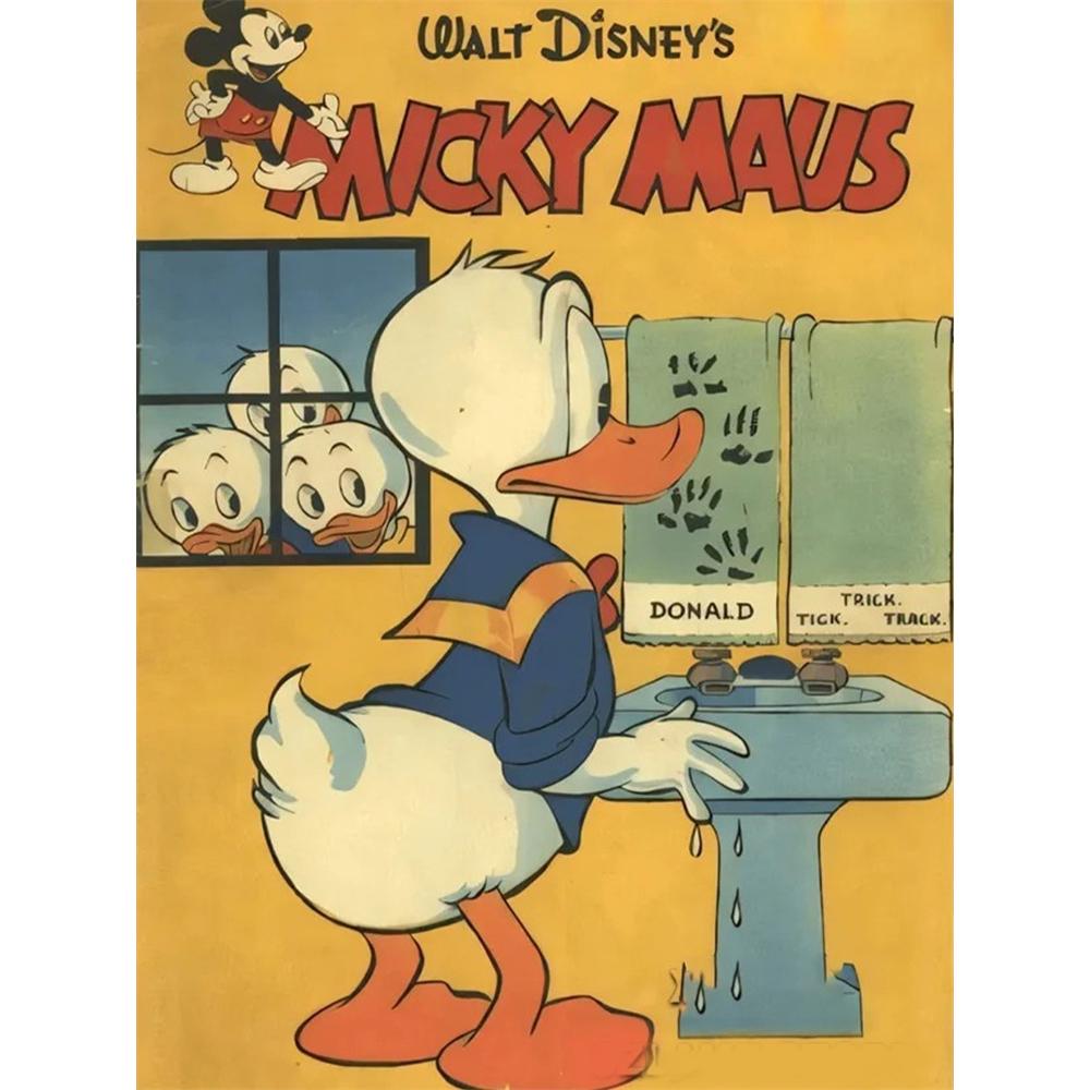 

Disney Diamond Painting Donald Duck Retro Comic Book Cover Cute DIY Rhinestone Mosaic Cross stitch Kit Embroidery Gift Home Decor Round 20x30cm