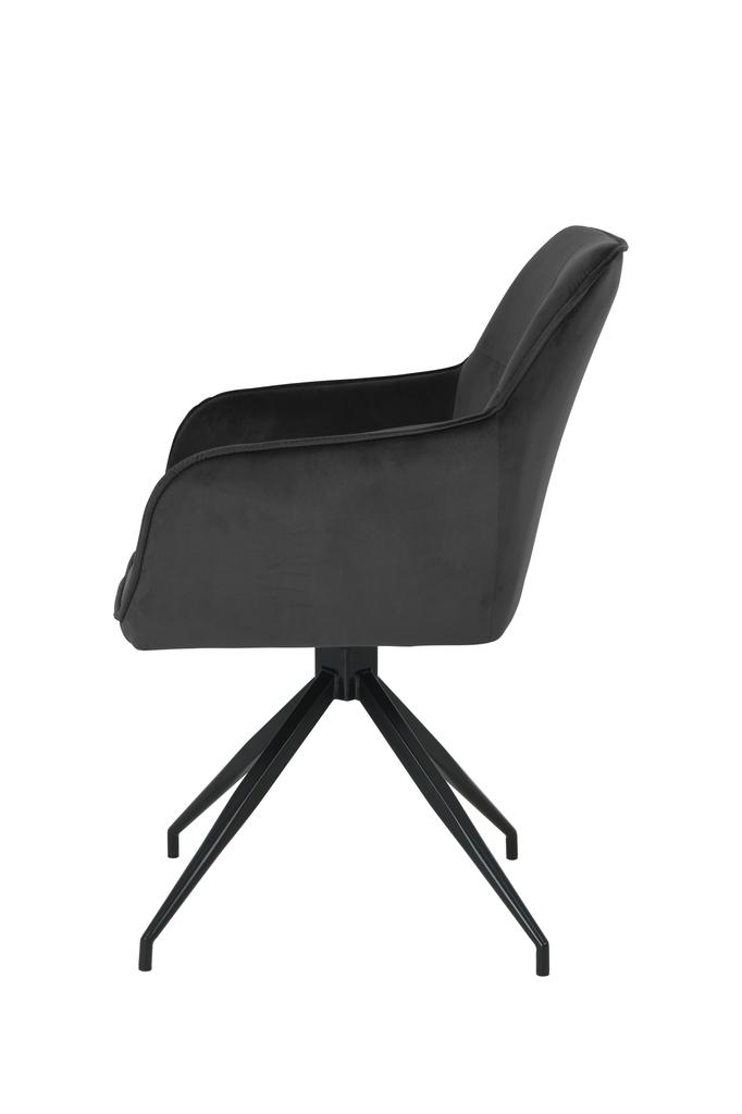 Upholstered Swivel Chair ELDO Velvet Dark Gray