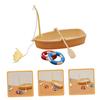 EXCEART Miniature Fishing Boat Set with Swimming Ring for Interior x x Plastic 2-Pack Dollhouse, Decoration, 11.6 5.4 8cm,