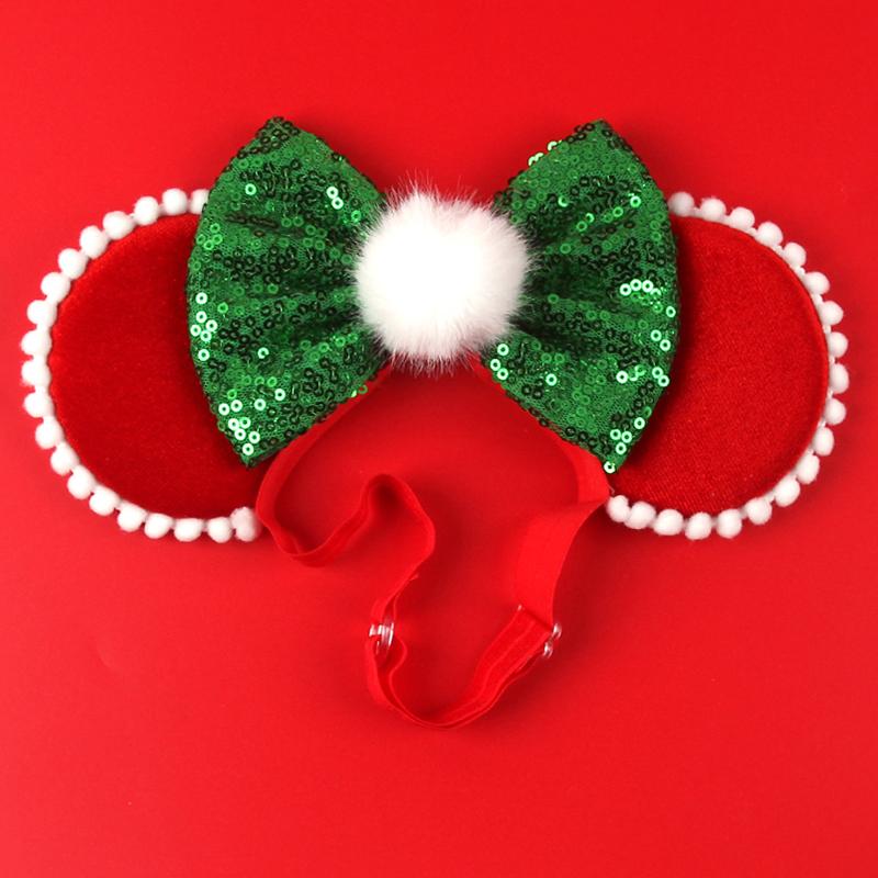 Disney 3,3" Minnie Mickey Ohr Elastische Stirnbänder Neugeborenen Mode Glitzer Verstellbares Haarband Baby DIY Haarschmuck Festival Reise