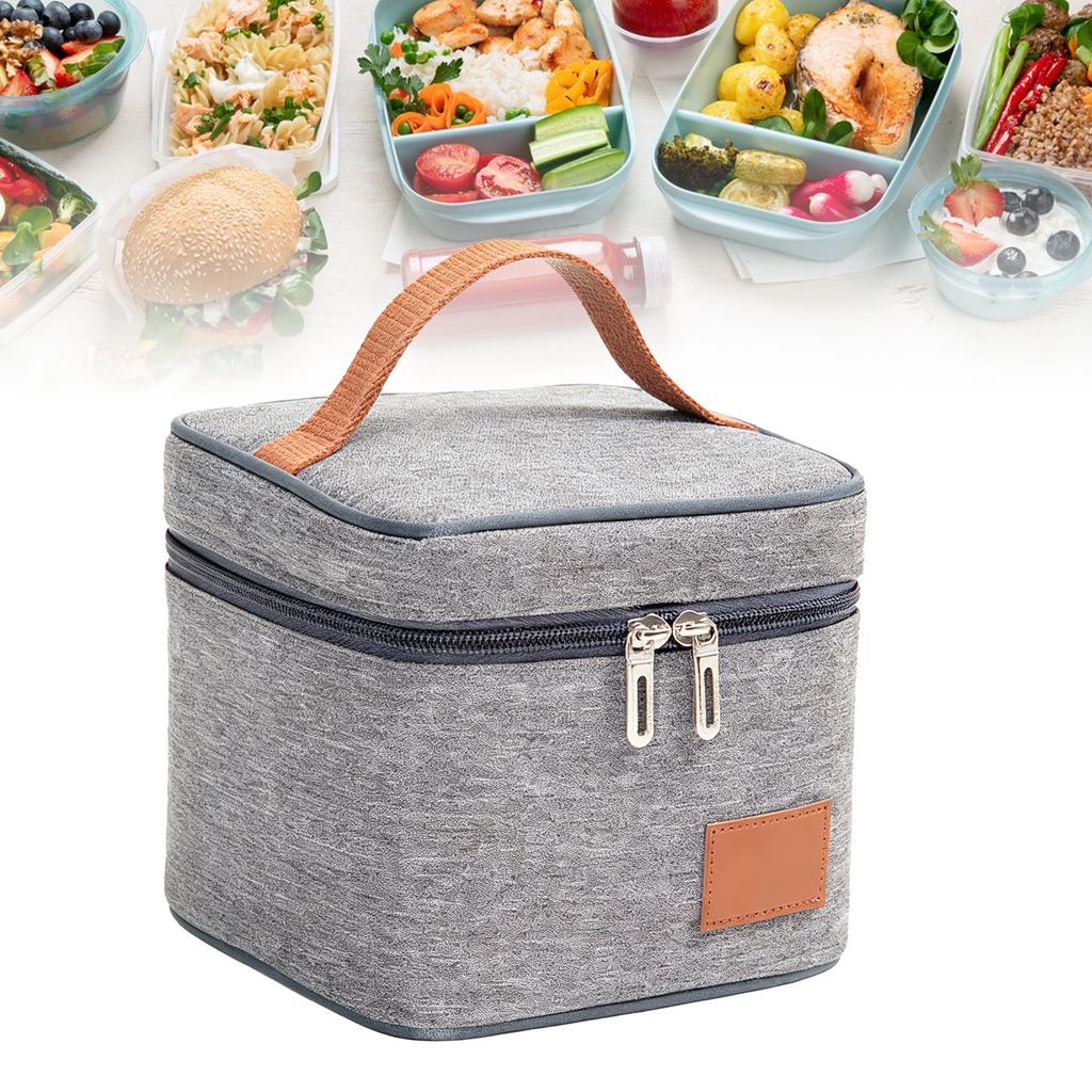 Lunch Bag   Grey Thickened   Proof Reusable Insulated Lunch Cooler Bag for Picnics Outdoor Travel