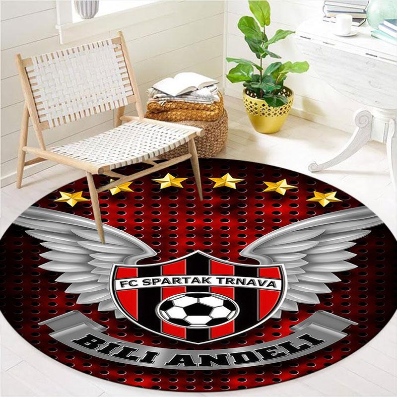FC Spartak Trnava Round Area Rug,Carpet Rug for Living Room Bedroom Sofa Playroom Decor,Non-slip Floor Mat