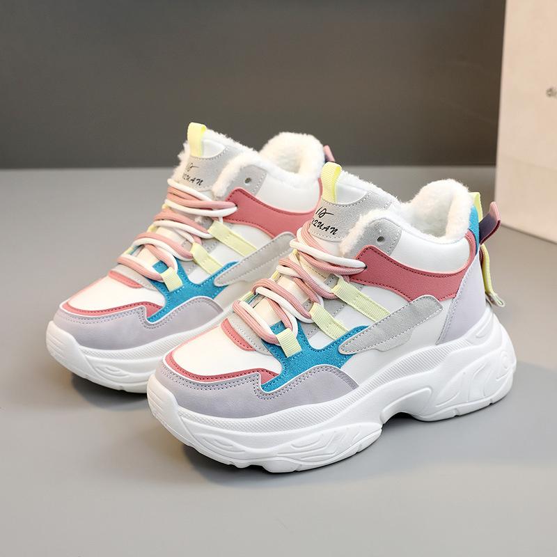 

2024 Новая женская обувь Массивные кроссовки Удобные Дышащие Спортивные Модные Осенне-зимние Кроссовки на платформе 36(Foot 23cm) розовый