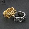 11MM 316L Stainless Steel Finger Rings for Men Punk Personalized Male Charms Cuban Chain Ring Cocktail Party Jewelry Gift