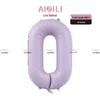 40-Inch Heart-Shaped Large Number Balloon, Baby Pink/Blue for Birthdays