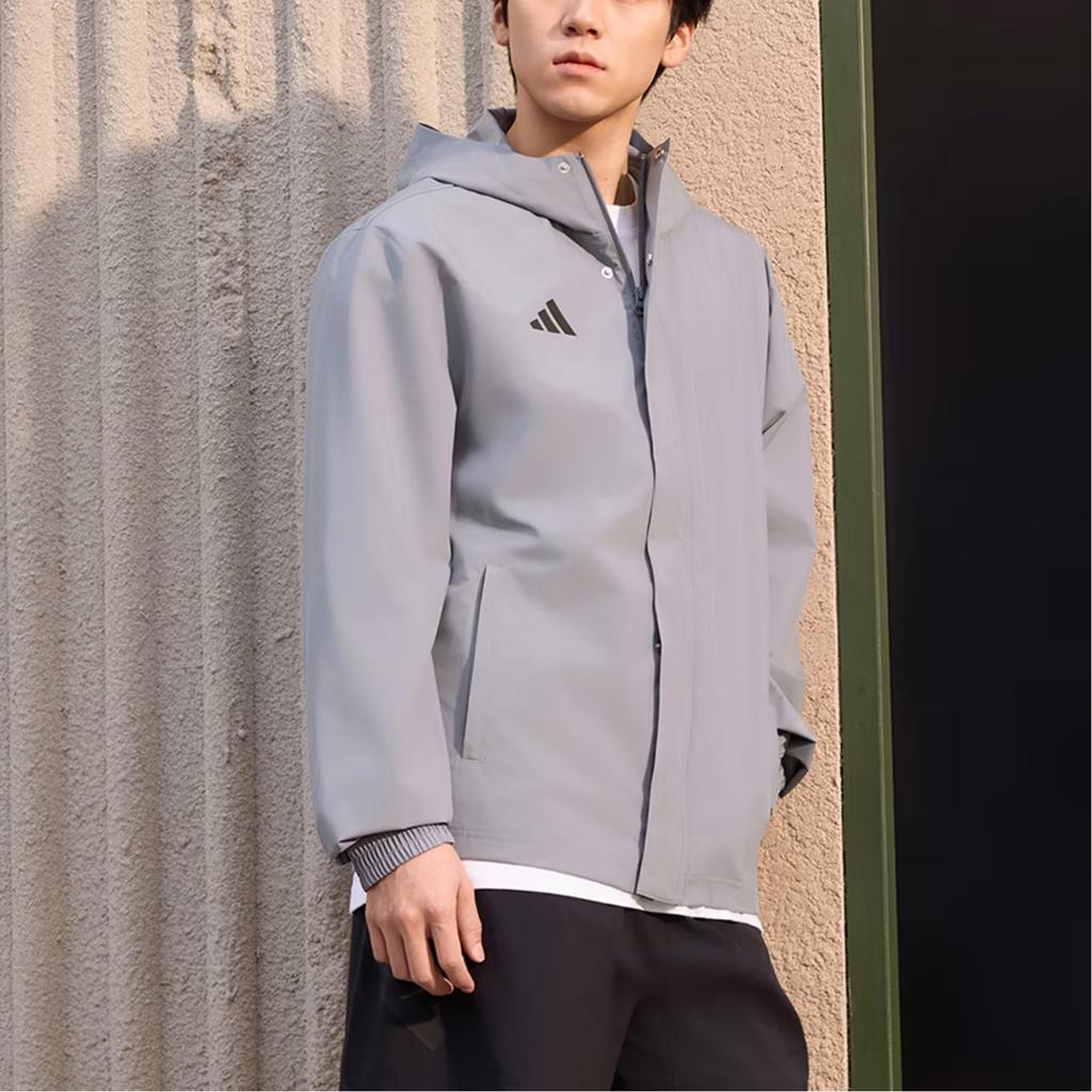 Adidas Fleece Lined Warm Windproof Hooded Durable Jacket Men Jacket KW0691