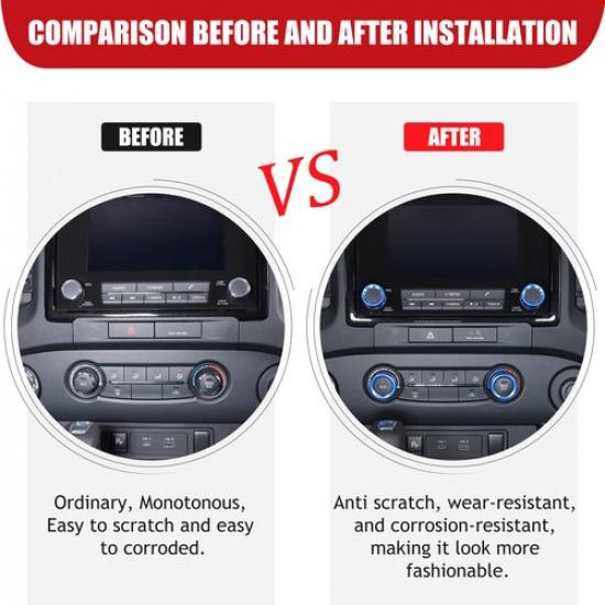 Blue Aluminum Center Console AC Knob Ring Cover For Nissan Frontier 22+