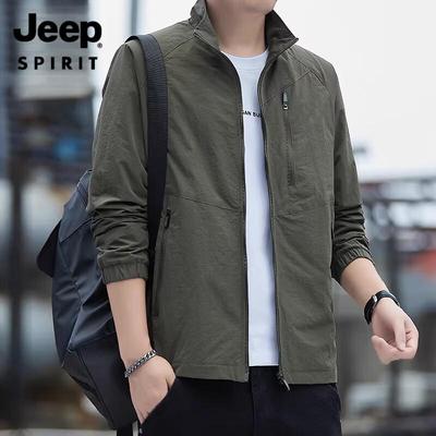 JEEP SPIRIT Men's Stand Collar Casual Workwear Jacket