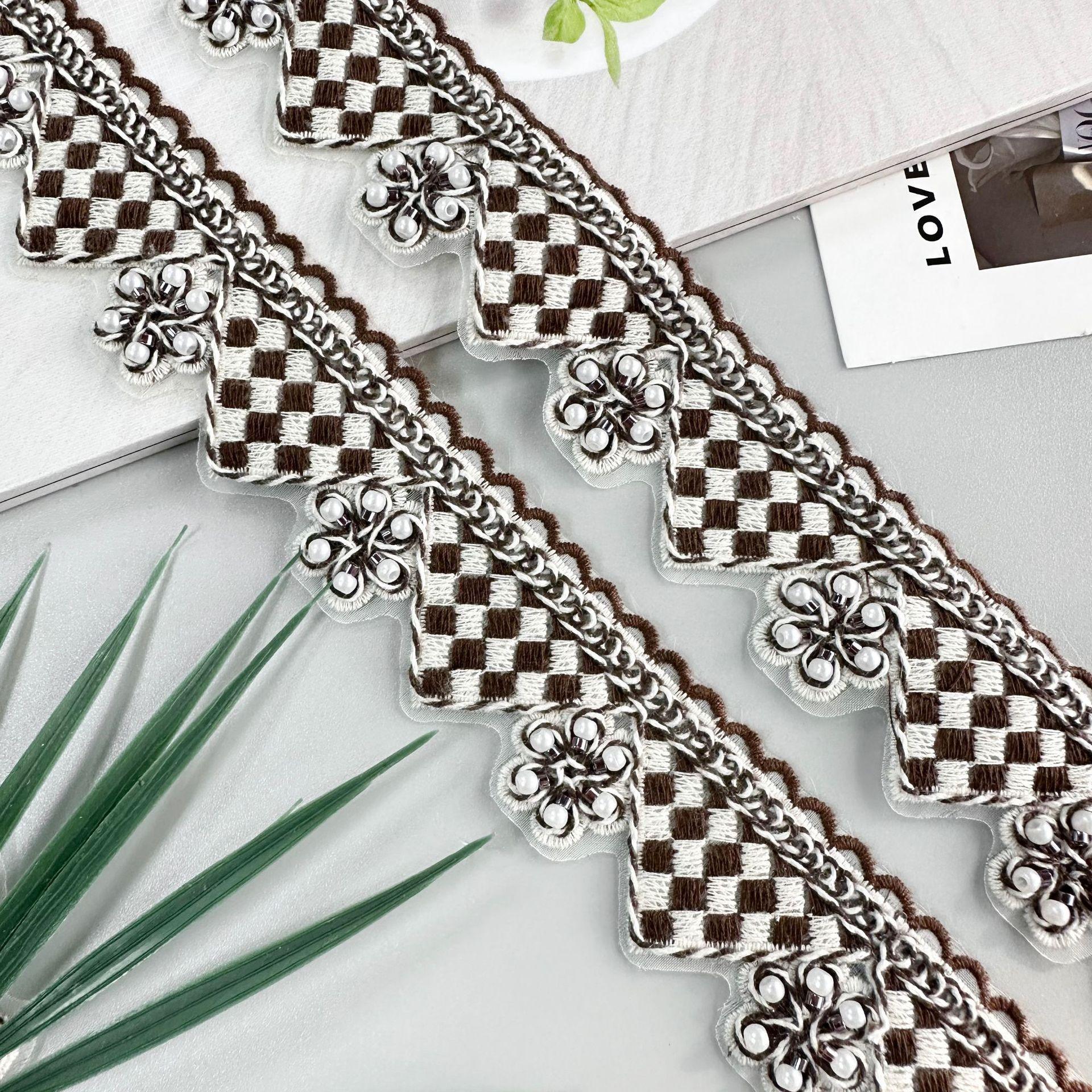 

3,5 см Волнистая линия Вышивка бисером Цветочная декорация Штрих-код Одежда Оконные аксессуары Дом Аксессуары для багажа Кружевные аксессуары T3180 brown one size