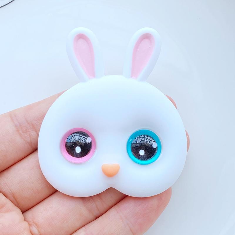 2Pcs New 49*58mm Mini Lovely Big Rabbit Head Flat Back Resin Scrapbooking DIY Jewelry Craft Decoration Accessorie Q04