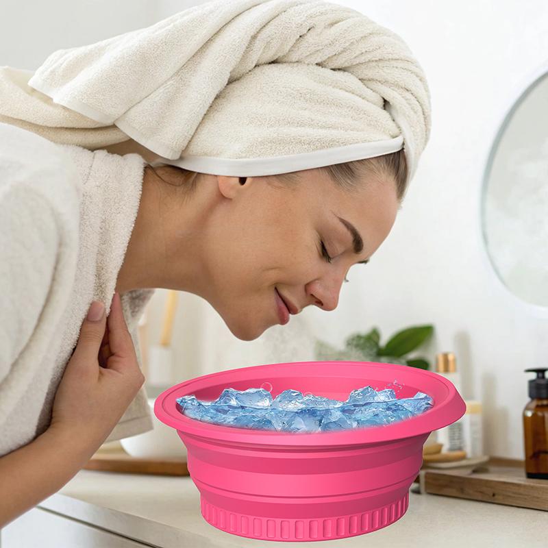 Tragbare Gesichts-Eisbadschüssel für Gesichtsbehandlungen, Eintauchen, Gesichtsfalten-Eisgesichtsbecken, Gesichtshautpflege-Werkzeug für Zuhause, Reisen