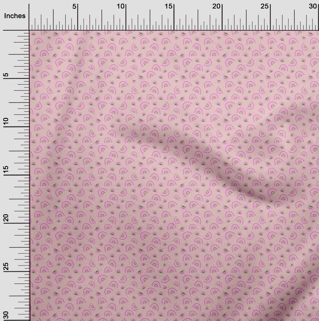 oneOone Cotton Flex Pink Salmon Fabric Kids Rainbow Fabric For Sewing Printed Craft Fabric By The Yard 40 Inch