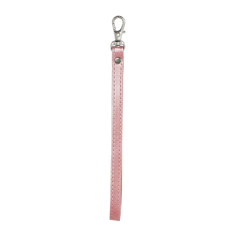Cowhide Flat Fine Grained Mobile Phone Case Hanging Rope Wrist Strap Universal Wrist Strap Solid Color Leather Metal Keychain