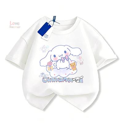 2026 Été Filles Bébé Vêtements en Coton Enfant Enfants Garçons T-shirts Imprimés Cinnamoroll Dessin Animé Manches Courtes Haut Tenues