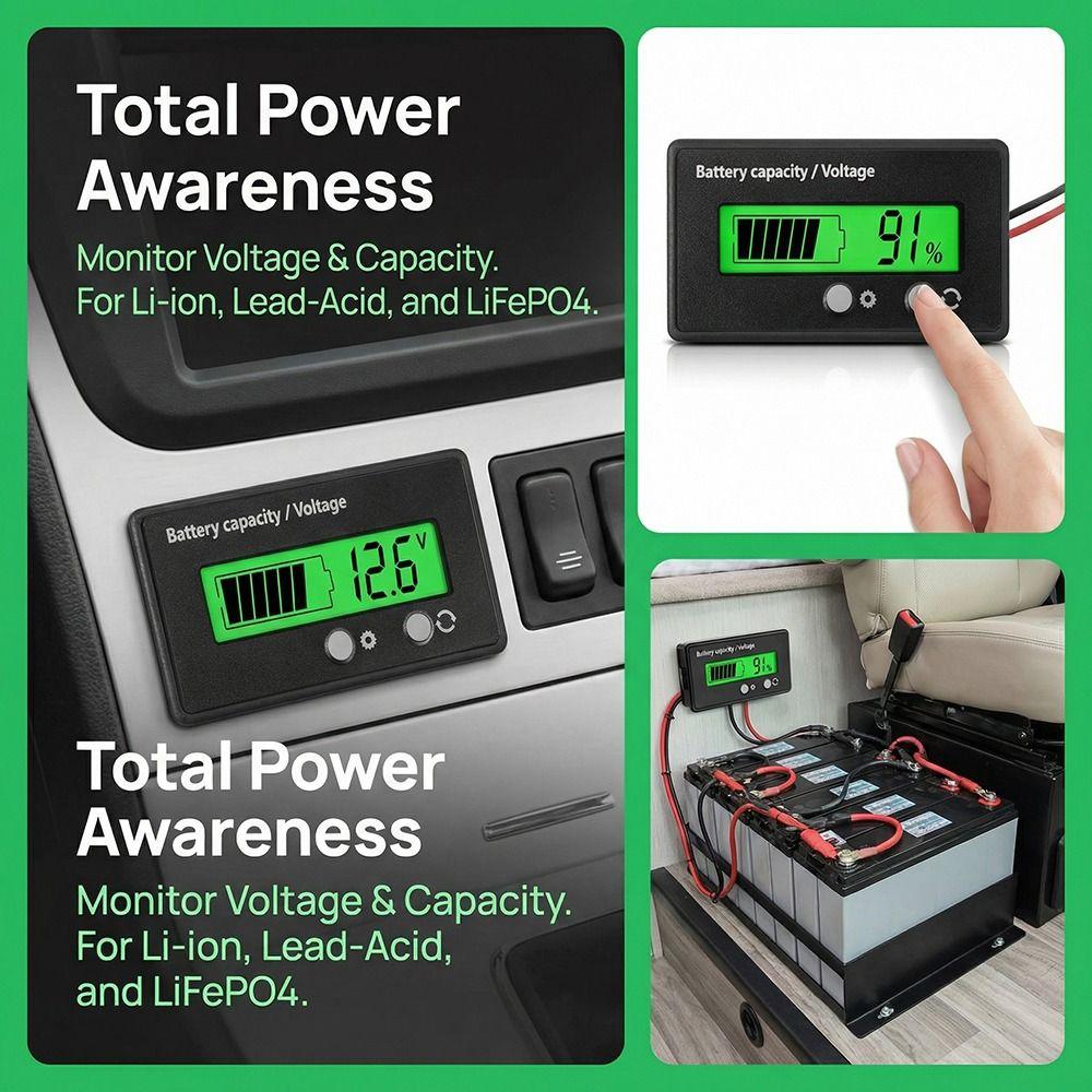 Voltage Meter Battery Capacity Indicator Monitor Voltage Meter  Capacity Monitoring