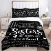 3pcs Thank You for Being My Sister Quilt Set Cartoon Themed Bed Quilt Set Lovely Character Bedroom Decor Bed Quilt Set