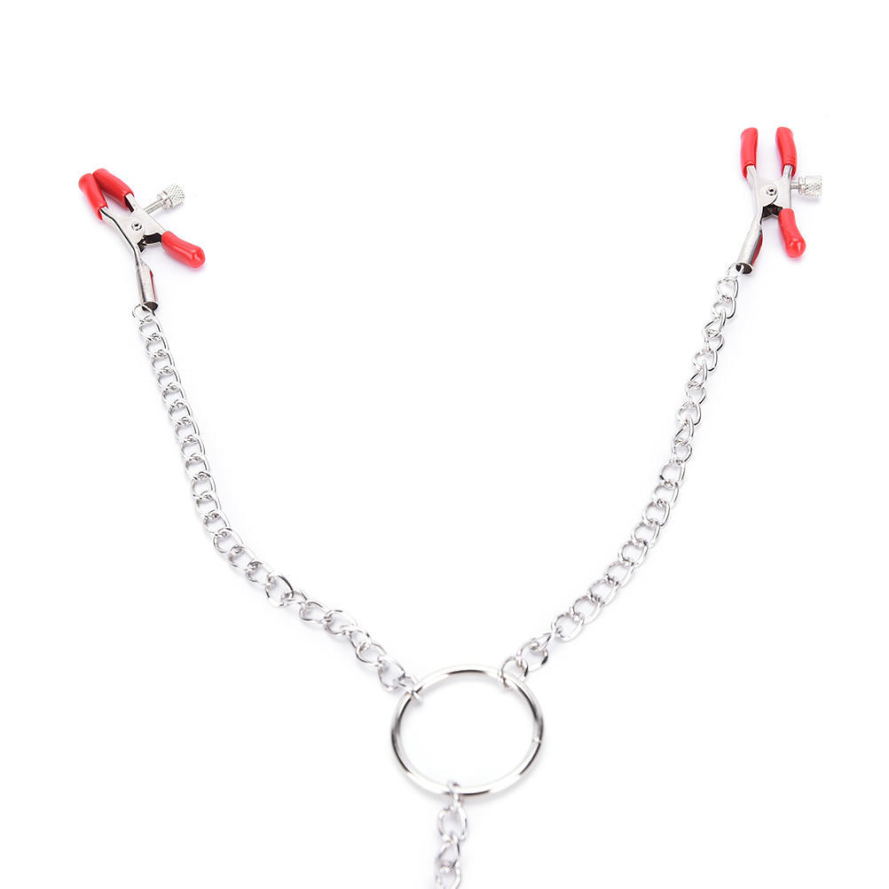 Breast Nipple Adjustable 3 Clamps W Chain Clip Clamp Bondage Metal Sex Toy