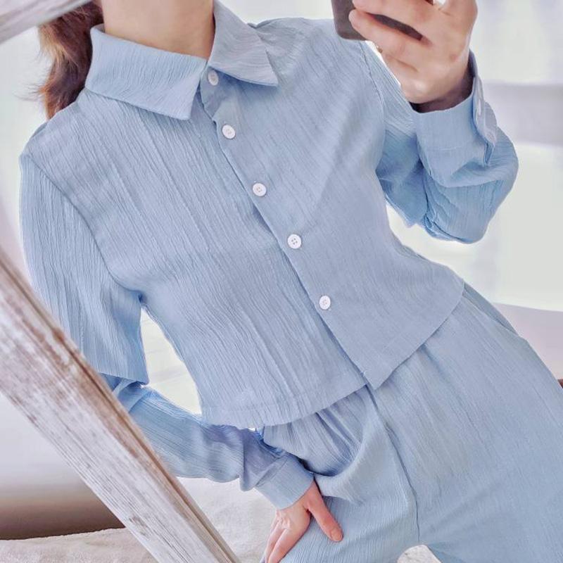 Streamgirl Women Summer Pants Sets 2 Pieces Crop Tops And Wide Leg Pants White Chiffon Thin Two Pieces Pant Sets Women's Suits