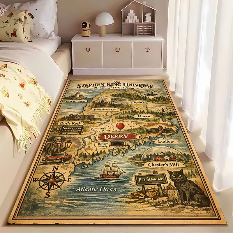 Stephen King Universe Map suitable as a non-slip mat for the living room or bedroom sofa