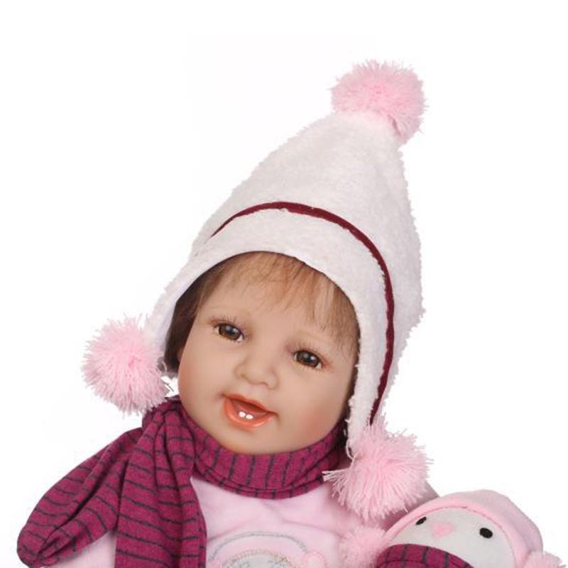 Lebensechte 22" Reborn Baby Puppe Handgemachter Weicher Stoffkörper Realistische Mädchenpuppe Geschenk