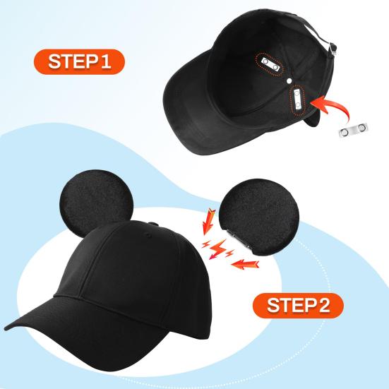 1/2/3 Pairs Baseball Cap Magnetic Mouse Ear Theme Park Halloween Cosplay Christmas Parties Trucker Hats Hoodies Magnetic Mice Ear Hat Decoration