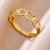 Women Rings Stainless Steel Gold Color Finger Ring for Female Simple Aesthetic Jewelry Accessories Handmade Gifts Anillos Mujer