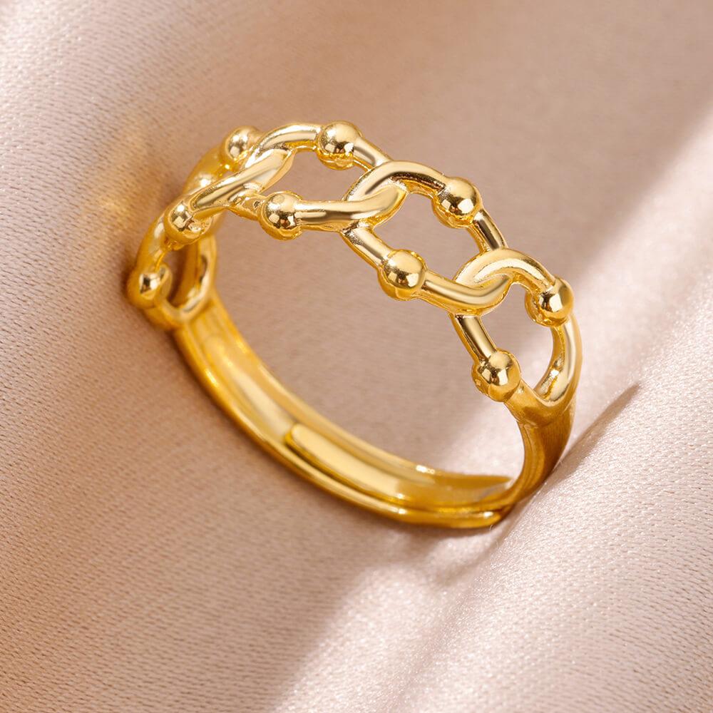 Women Rings Stainless Steel Gold Color Finger Ring for Female Simple Aesthetic Jewelry Accessories Handmade Gifts Anillos Mujer