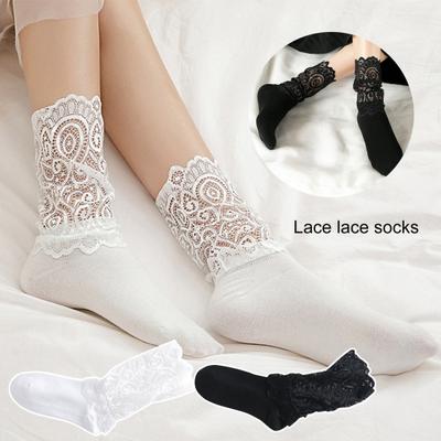 Dámské ponožky Hollow Out Chladuvzdorné sexy elastické ponožky se střední trubkou pro každodenní nošení