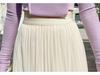 Apricot Irregular Mesh Fishtail Midi Skirt - European Style Elastic High Waist Pleated Fairy Skirt for Women, Spring/Summer