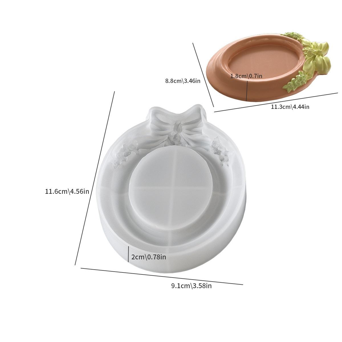

Mould DIY Round Bow Relief Pattern Storage Tray Silicone Molds Christmas Aromatherapy Plaster Tray Ornament Mold Halloween