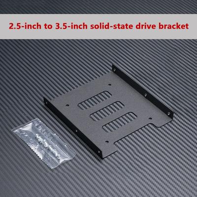 Black 2.5" Skids For Ssd To 3.5" Bay Caddy Tray Hard Drive Hdd Metal Mounting Dock Tray Bracket Adapter Converter Enclosure