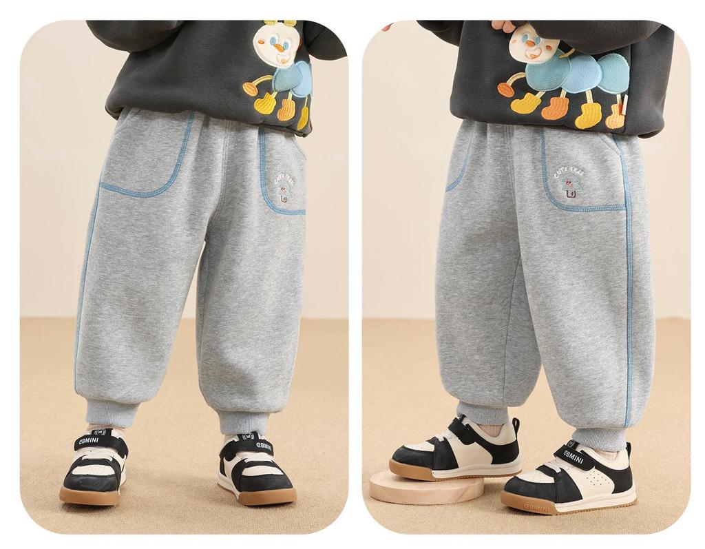 Kaka Panda Kids' Fleece-Lined Winter Pants: Warm Sweatpants for Boys and Girls
