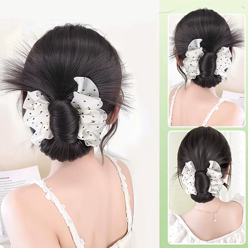 Synthetic Natural Bun Head Wig with Mesh Hairpiece Hair Chignon Claw Clip Ponytails Extensions Hair Accessories For Women Girls