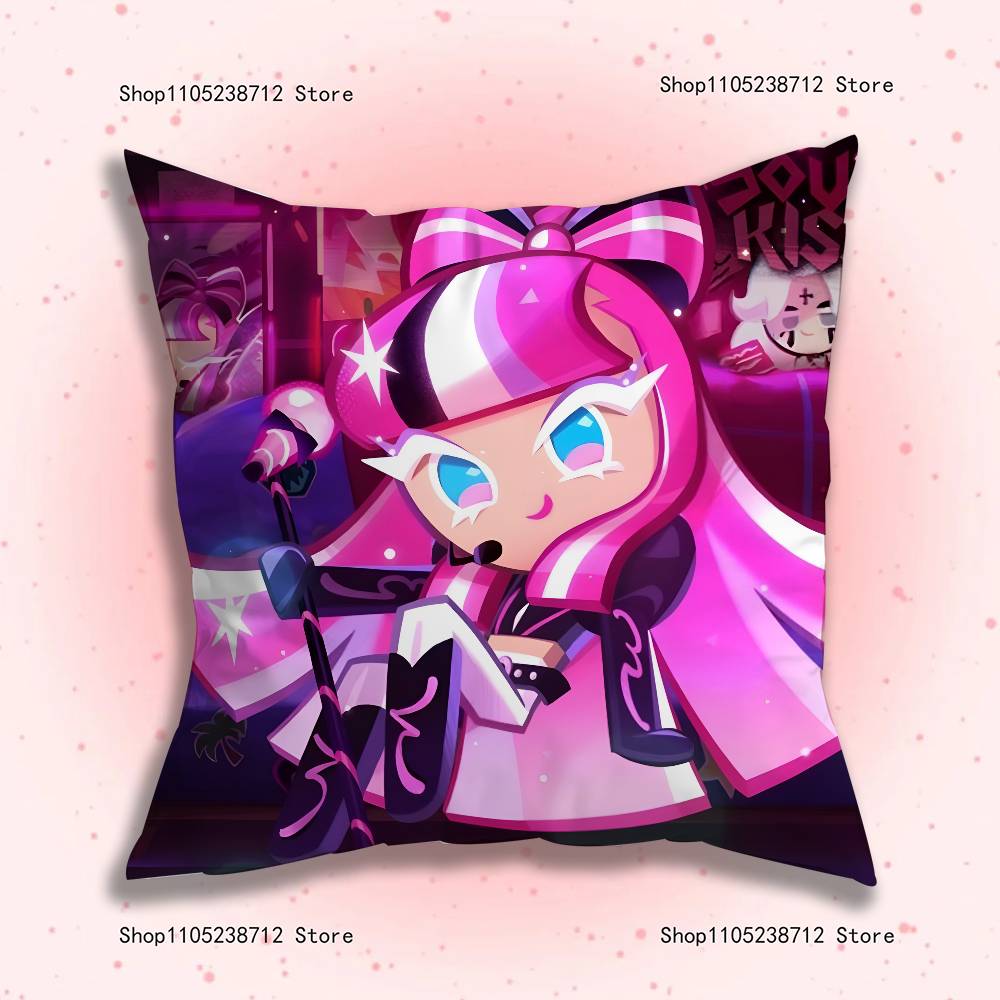 Funny Game Cute C-Cookies R-Runing Pillow Case Cute Anime Peripherals Bedroom Sofa Decorative Cushion Cover Soft Cushion Cover