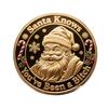 Christmas Santa Claus Coin Santa Knows You've Been A Bitch Coin Metal Carving Collectible Coin Decoration Round Keepsake Badge Gag Gift