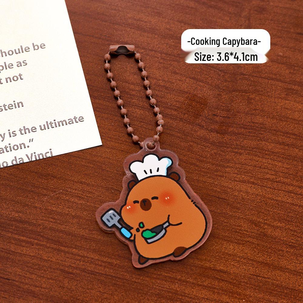 Capybara Acrylic Keychain Pendant - Cute Girly Bag Charm