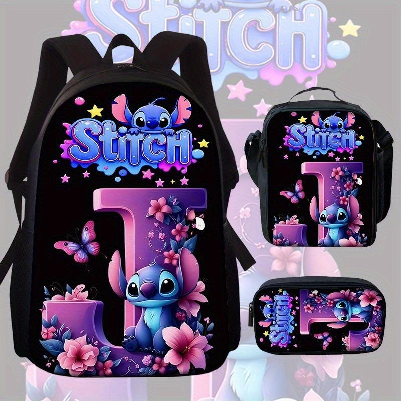 Stitch Backpack for Kids Students Large Capacity Lightweight Cartoon School Bag