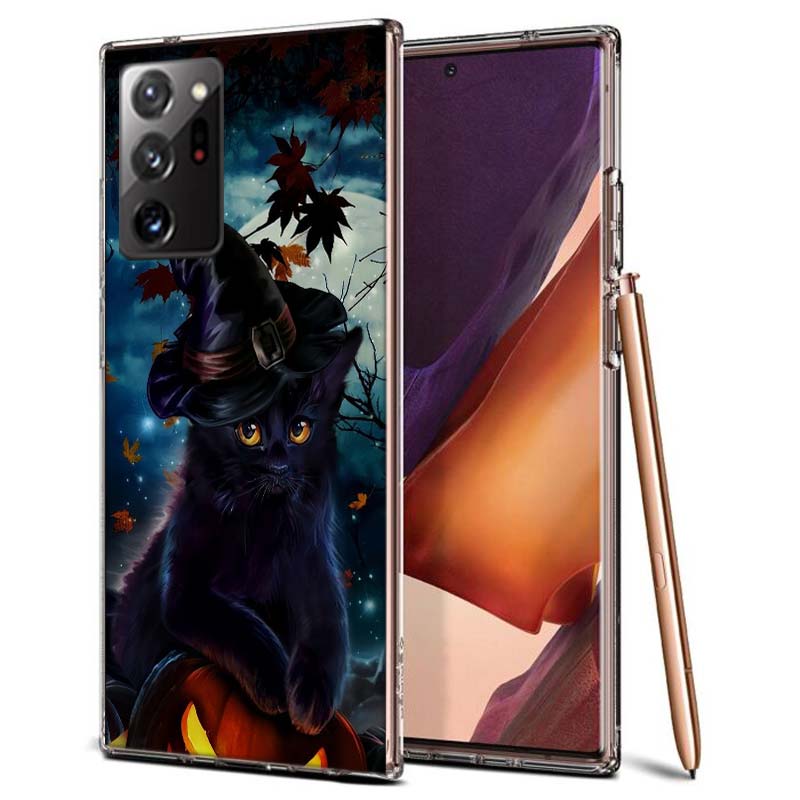 Halloweenové kouzelné kočičí pouzdro na telefon pro Samsung A55 A35 A25 A15 A07 A05S A16 A17 A26 A36 A37 A56 A57 Galaxy Note 20 10 A50S A71 A51 A