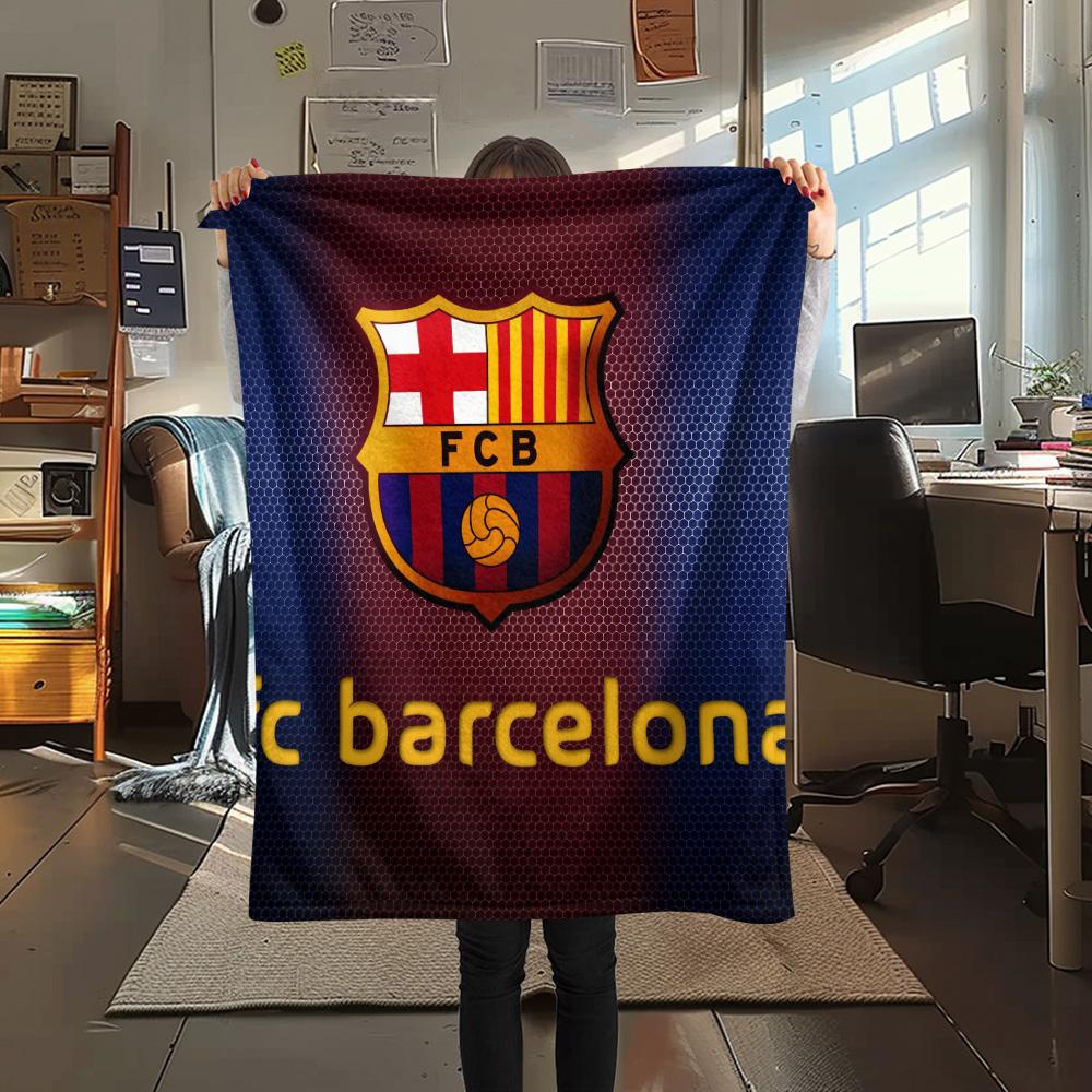 FC Barcelona  Print Flannel Blanket, High Quality Comfortable for All Seasons, Home Decor, Warmth and Comfort