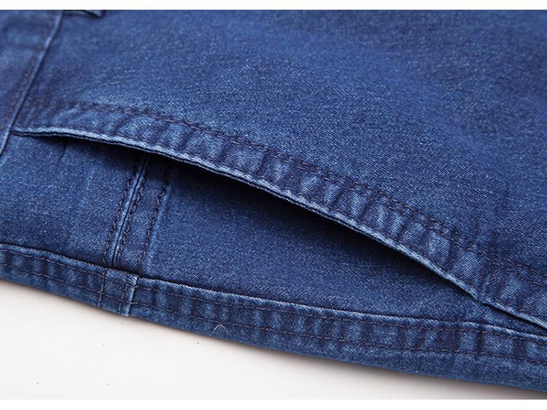 Pantaloni de denim elastic cu talie înaltă pentru bărbați de vârstă mijlocie - pantaloni casual de afaceri de toamnă/iarnă