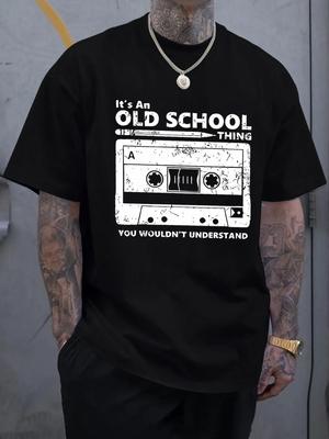 Mens Printed TShirt 100 Cotton Vintage Style Sportive Casual LooseFitting Comfortable TShirt