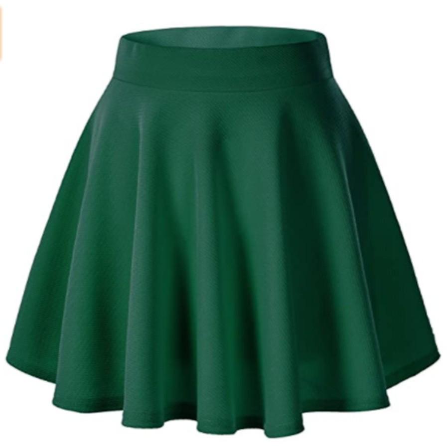Women's Basic Versatile Elastic Flared Mini Skirt - Casual European & American Style