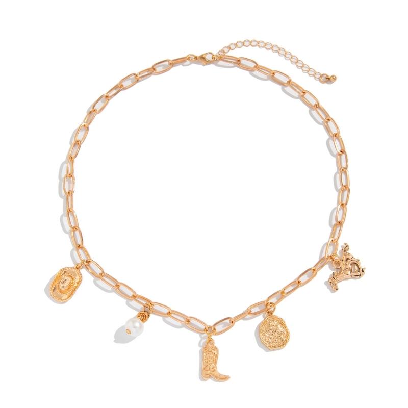 Irregular Pendant Necklace Adjustable Length Necklace Distinctive Pendant Necklace with Various Pendants for Comfort