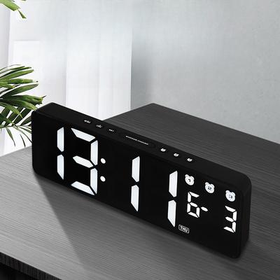 Neue LED-Digitaluhr großer Bildschirm Wohnzimmer-Wanduhr leuchtend Mehrfachgruppen-Wecker einfache Uhr 0713