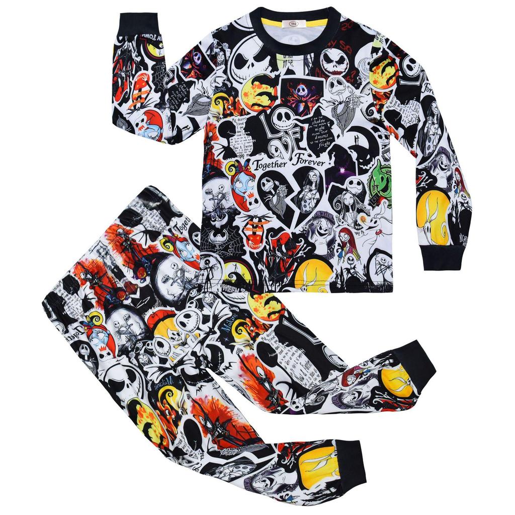 Fright Doll Halloween Cosplay Set: Kids' Long Sleeve Medium & Large Home Wear 7771