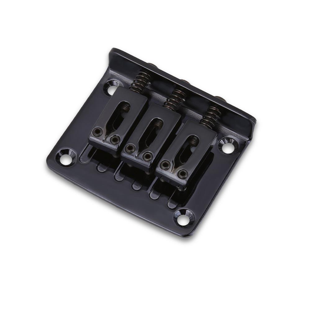 Ponte Fisso a 3 Corde Durevole Parti di Ricambio per Chitarre Elettriche Cigarbox(Nero)