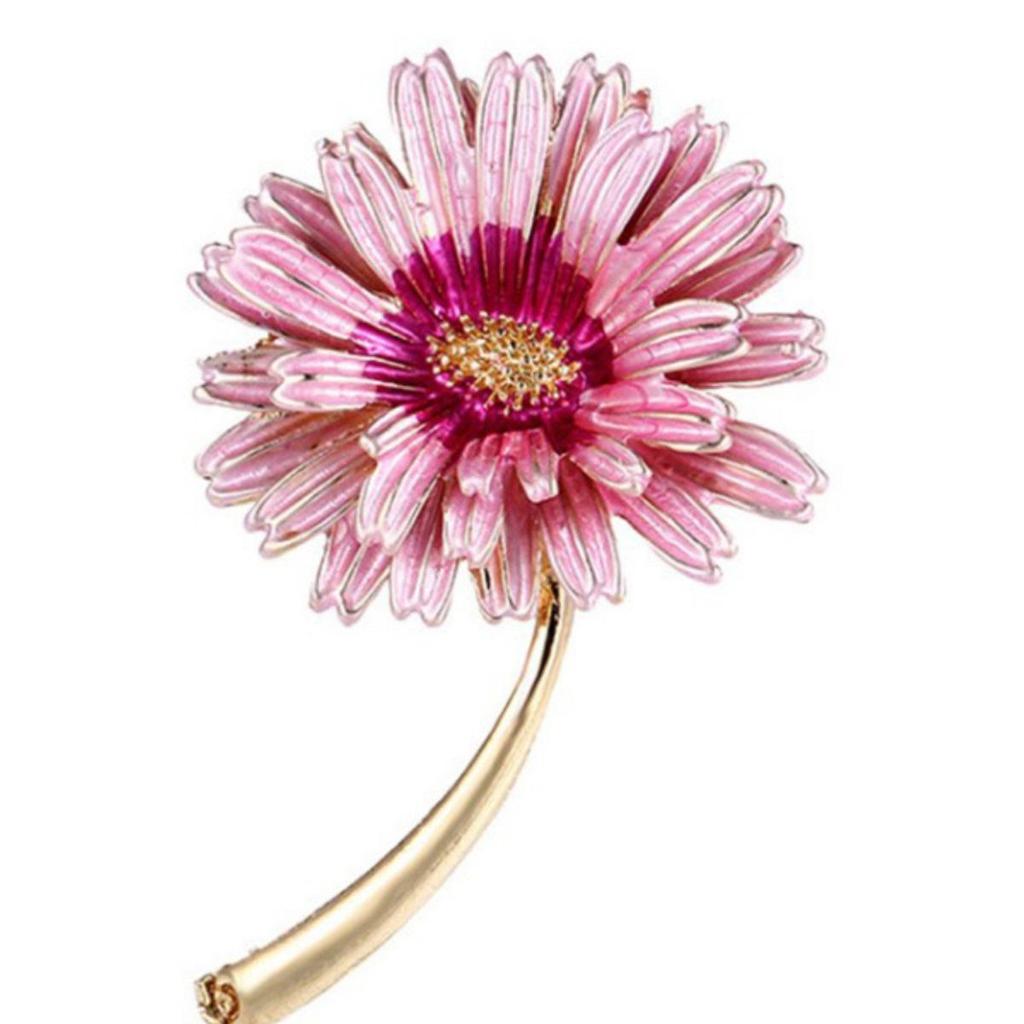 Sonne Wolke Rosa Mehrschichtige Gänseblümchenblüte Brosche - Elegante Blumige Corsage Damen Pin